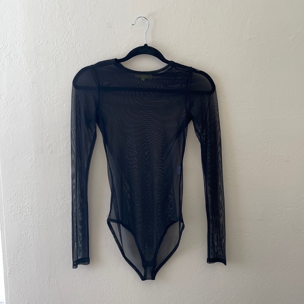 Sheer body suit, black